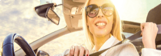 a woman in a car